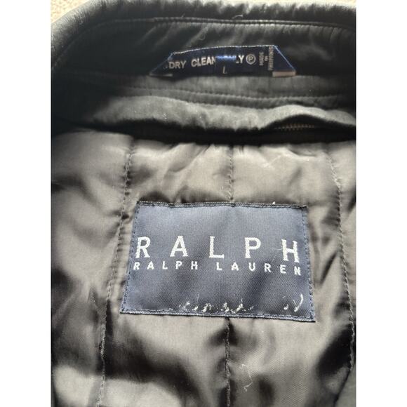 Ralph Lauren L Lined Overcoat Rain Coat Water Resistant Black Quality - Picture 4 of 8